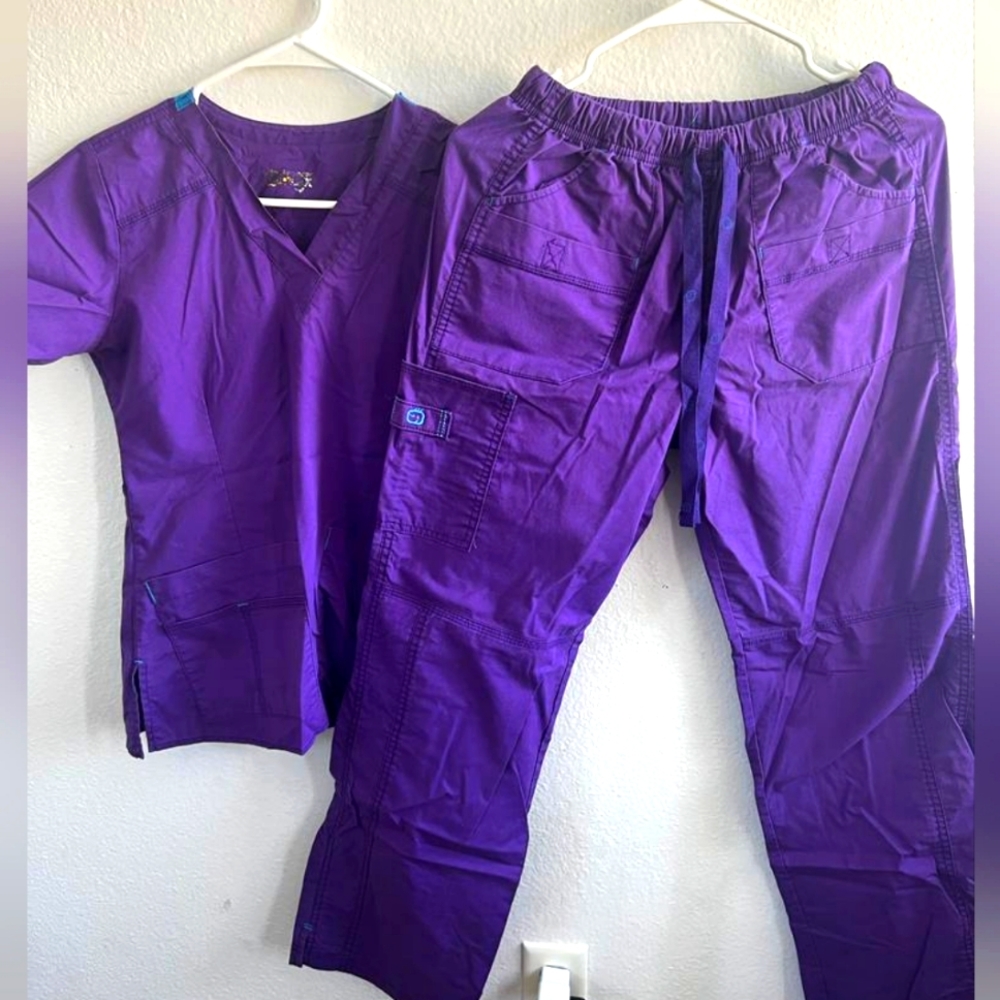 Purple scrubs